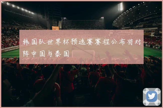 韩国队世界杯预选赛赛程公布将对阵中国与泰国